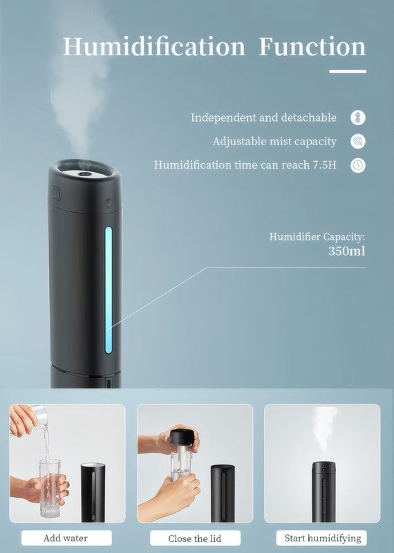 4-in-1 Bladeless Fan with Heater, HEPA Air Purifier, Humidifier, Touch & Smart Control