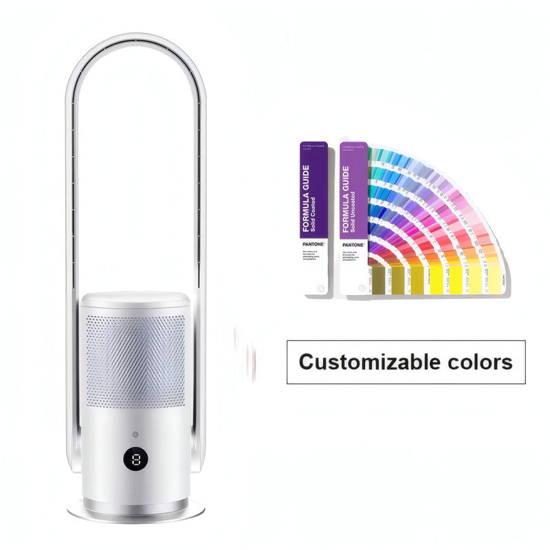 Bladeless Tower Fan with HEPA Air Purifier, WiFi & Voice Control, 9 Speeds, Touch Digital Display, Timer, and DC Motor