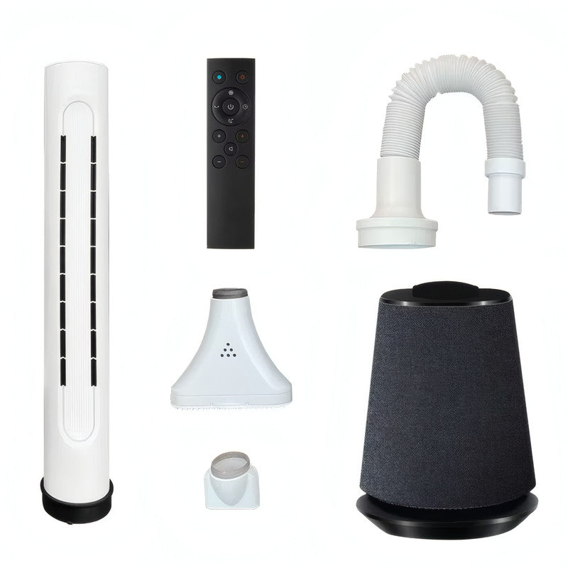 4-in-1 Bladeless Heater, Air Purifier, and Dryer with HEPA Filter, 9 Speeds, 30°–90° Oscillation, Touch Display, and Smart Temperature Control