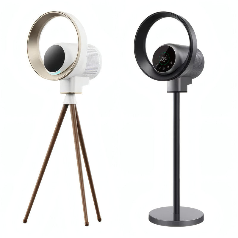 Floating Bladeless Air Purifier Fan with PM2.5 Display, HEPA + UV + Plasma, Tripod Base, Smart & Voice Control