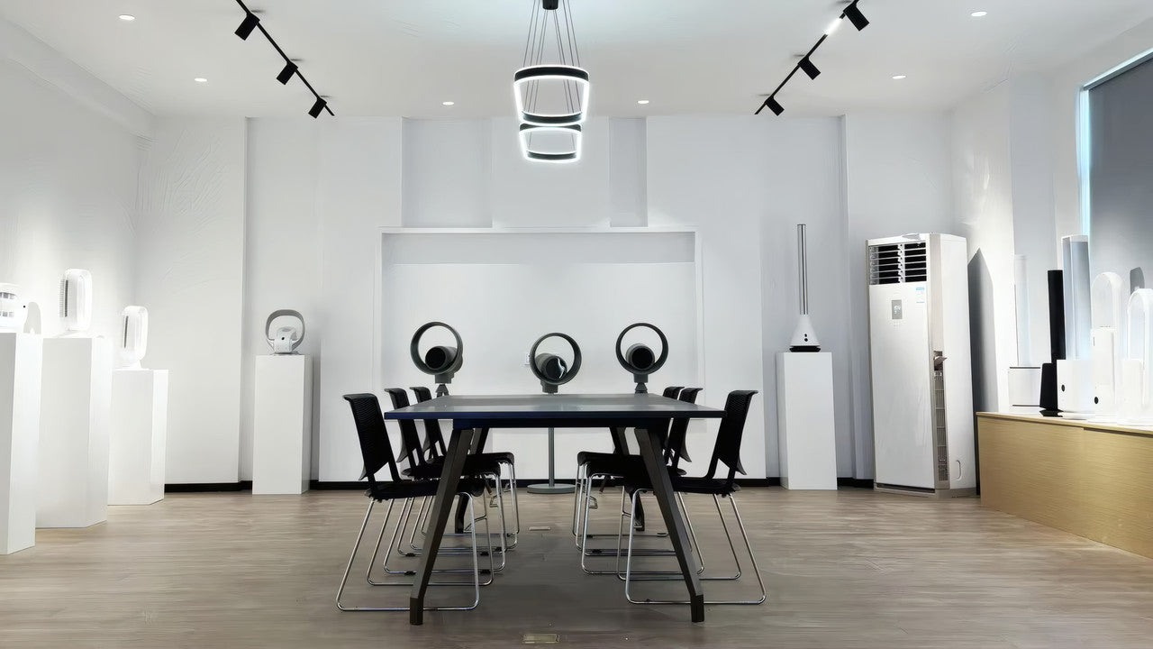 Floating Bladeless Air Purifier Fan with PM2.5 Display, HEPA + UV + Plasma, Tripod Base, Smart & Voice Control