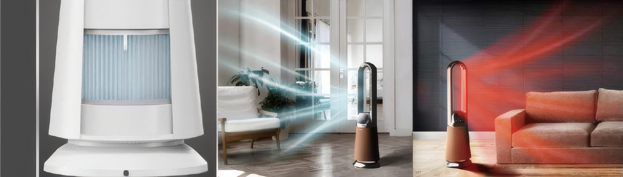 3-in-1 Bladeless Fan, Heater, and Air Purifier with HEPA Filter, Remote Control, Thermostat, 9 Speeds, Timer, and LED Display