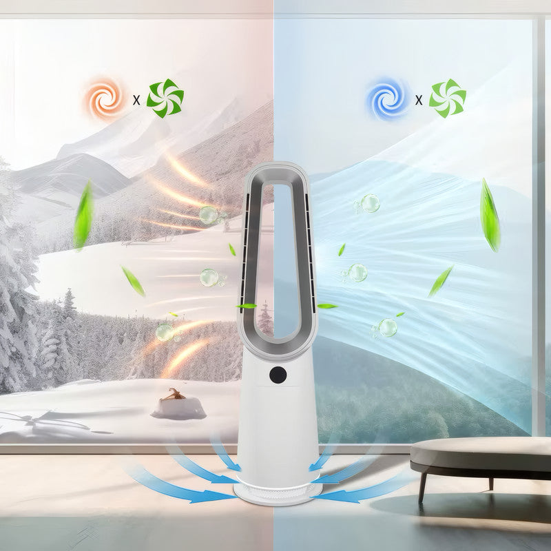 3-in-1 Bladeless Fan, Heater, and Air Purifier with HEPA Filter, Thermostat Protection, and Touch Digital Display