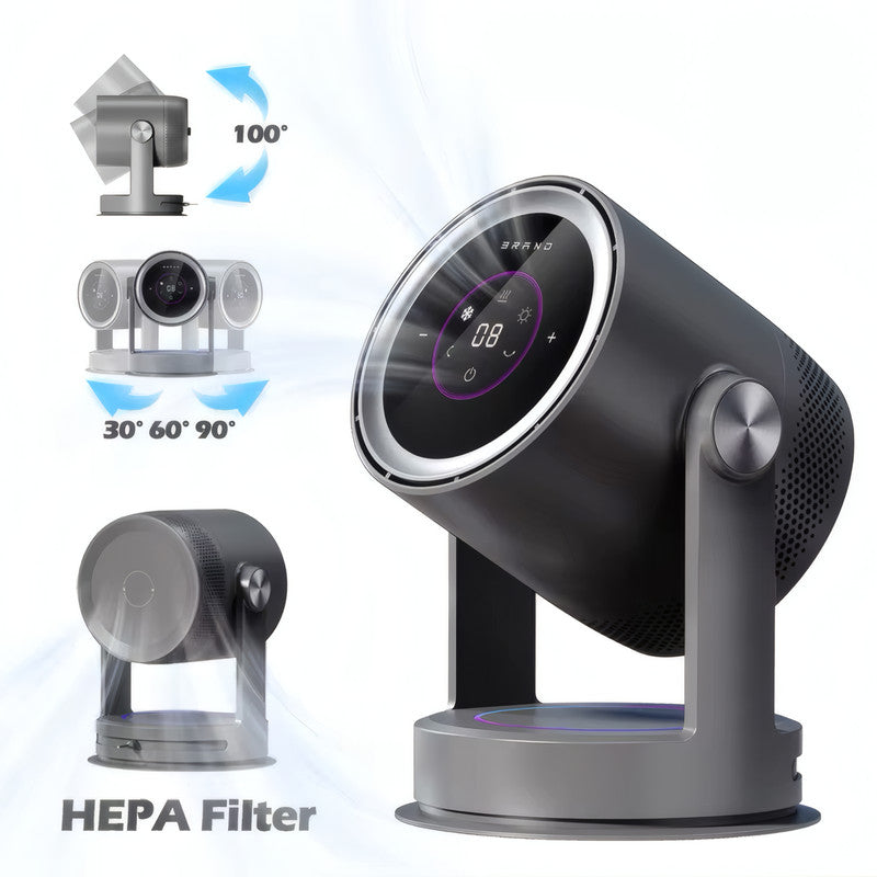 Bladeless Air Circulator Fan with HEPA Filter, 9 Speeds, 3 Oscillation Angles, and 1–8H Timer