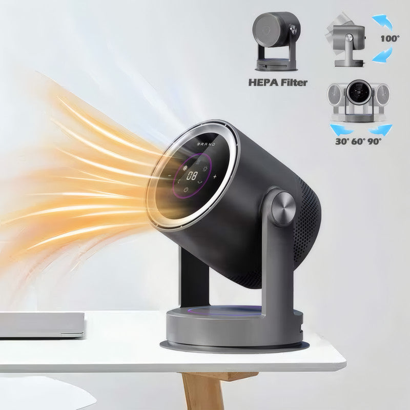 Bladeless Air Circulator Fan with Heater and HEPA Filter, 9 Cooling Speeds, 4 Heating Levels, and Oscillation