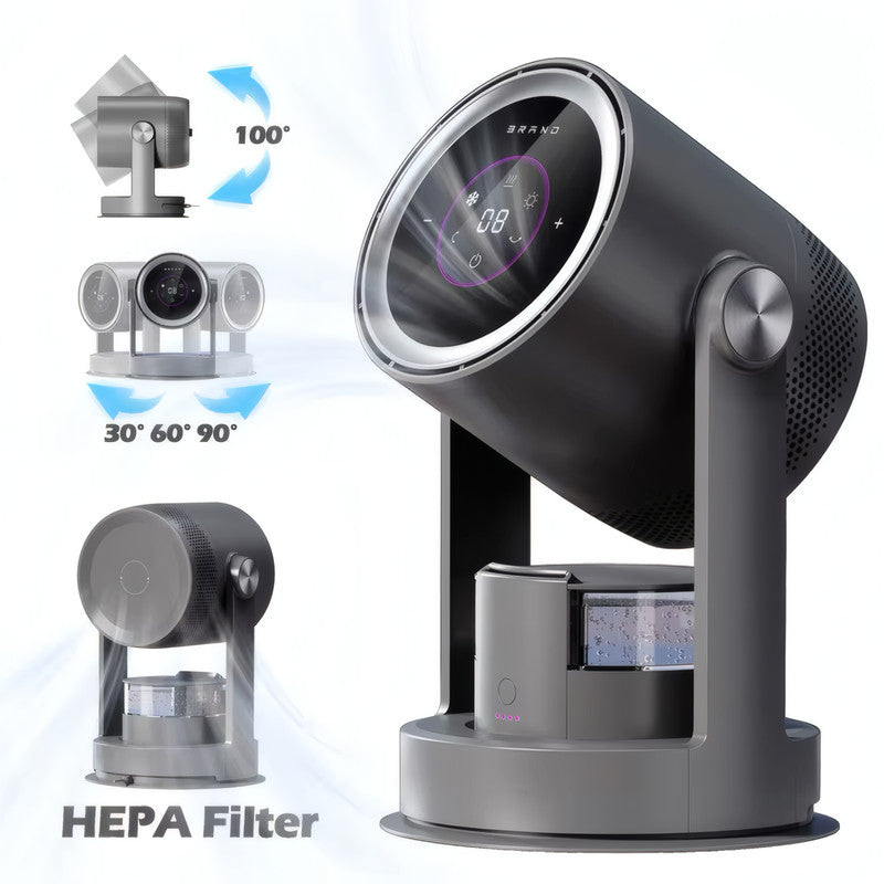 Bladeless Air Circulator Fan with HEPA Filter and Humidifier, 9 Speeds, Oscillation, and 1L Water Tank