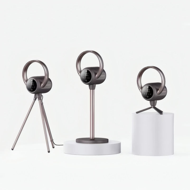 2-in-1 Tripod Pedestal & Table Bladeless Fan with Heater, HEPA Air Purifier, Smart Control, and Mood Light