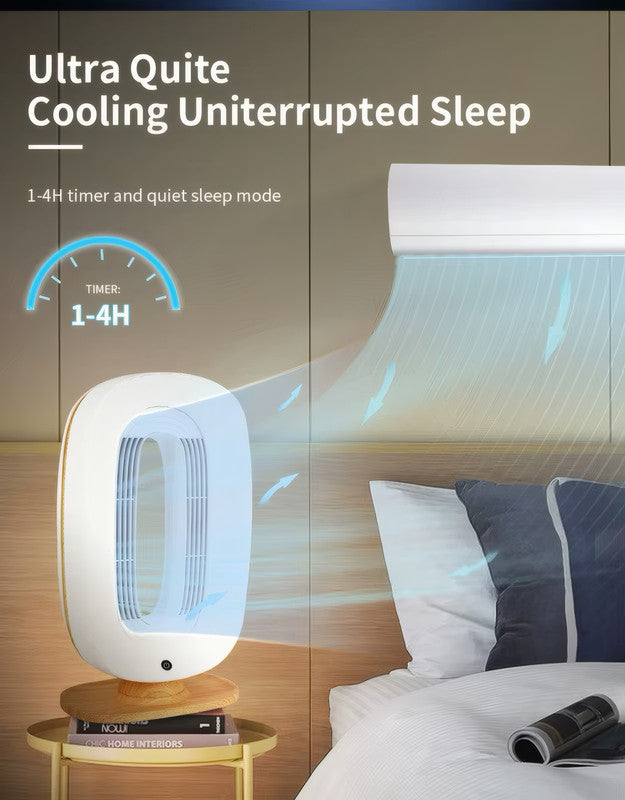 Bladeless Table Fan with Touch Control, 4-Speed, and 1–4H Timer