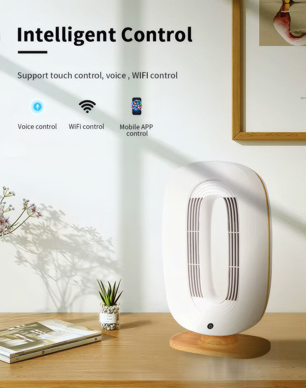 Bladeless Table Fan with Touch Control, 4-Speed, and 1–4H Timer