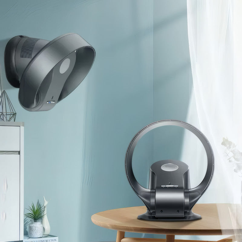 Wall-Mounted & Desktop Bladeless Fan with Touch Control, 9 Speeds, Oscillation, and Timer