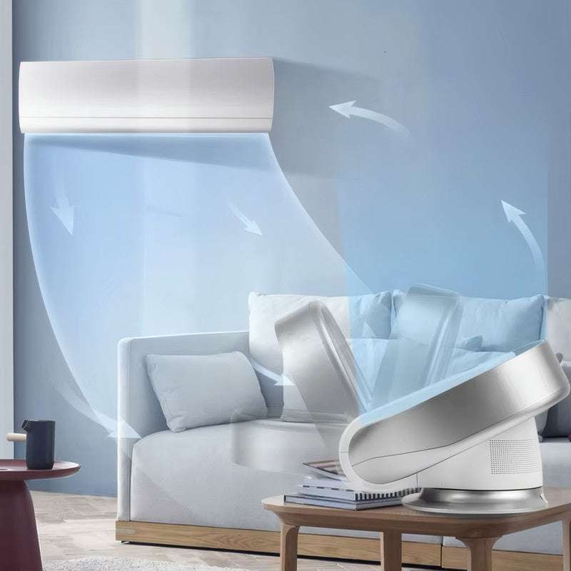 Wall-Mounted & Desktop Bladeless Fan with Touch Control, 9 Speeds, Oscillation, and Timer