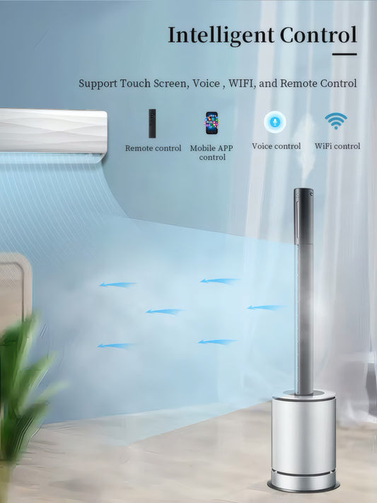4-in-1 Bladeless Fan with Heater, HEPA Air Purifier, Humidifier, Touch & Smart Control