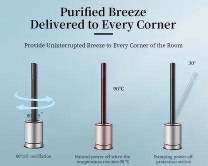 4-in-1 Bladeless Fan with Heater, HEPA Air Purifier, Humidifier, Touch & Smart Control