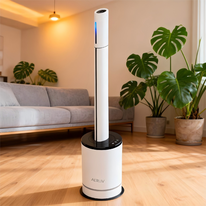 4-in-1 Bladeless Fan with Heater, HEPA Air Purifier, Humidifier, Touch & Smart Control