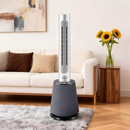 4-in-1 Bladeless Heater, Air Purifier, and Dryer with HEPA Filter, 9 Speeds, 30°–90° Oscillation, Touch Display, and Smart Temperature Control