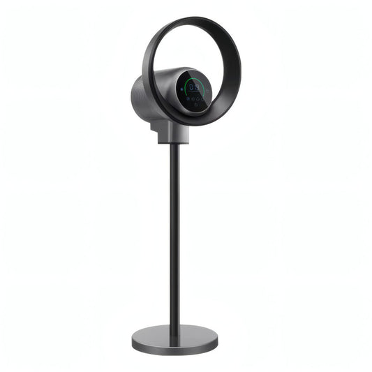 Floating Bladeless Air Purifier Fan with PM2.5 Display, HEPA + UV + Plasma, Tripod Base, Smart & Voice Control