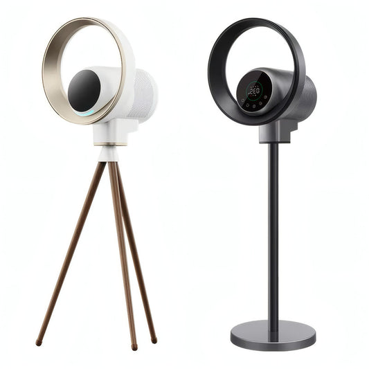 Floating Bladeless Air Purifier Fan with PM2.5 Display, HEPA + UV + Plasma, Tripod Base, Smart & Voice Control