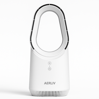 Bladeless Table Fan with Touch Control, 3 Speeds, and LED Light, USB Powered, Portable Design