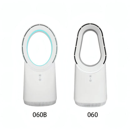 Bladeless Table Fan with Touch Control, 3 Speeds, and LED Light, USB Powered, Portable Design