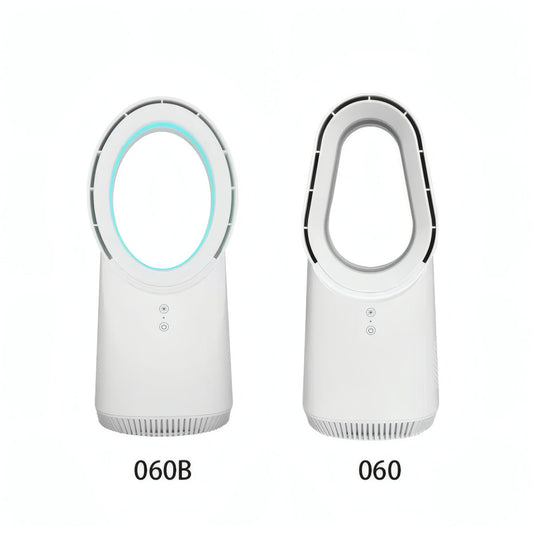 Bladeless Table Fan with Touch Control, 3 Speeds, and LED Light, USB Powered, Portable Design