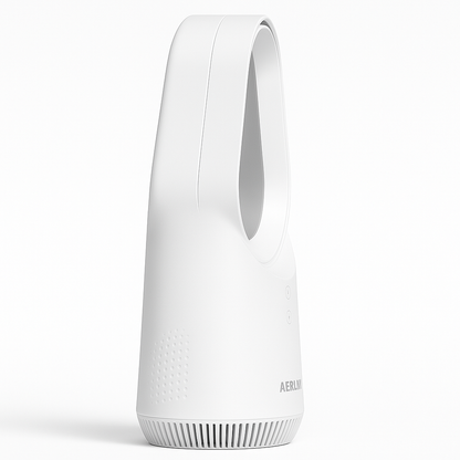 Bladeless Table Fan with Touch Control, 3 Speeds, and LED Light, USB Powered, Portable Design