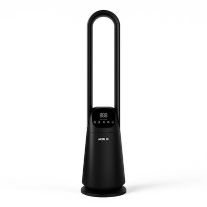 35W Bladeless Tower Fan with HEPA Filter, Remote Control, 9 Speeds, 1–8H Timer, Digital Display, Quiet Cooling for Bedroom or Office