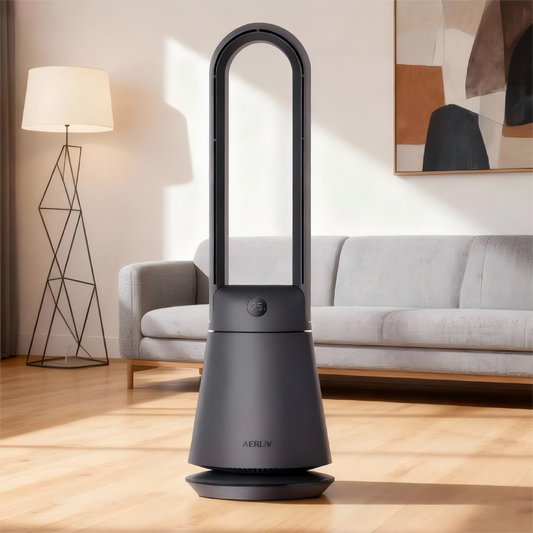 Bladeless Cooling Fan with Digital Display, Remote Control, 9-Speed DC Motor, and 8-Hour Timer