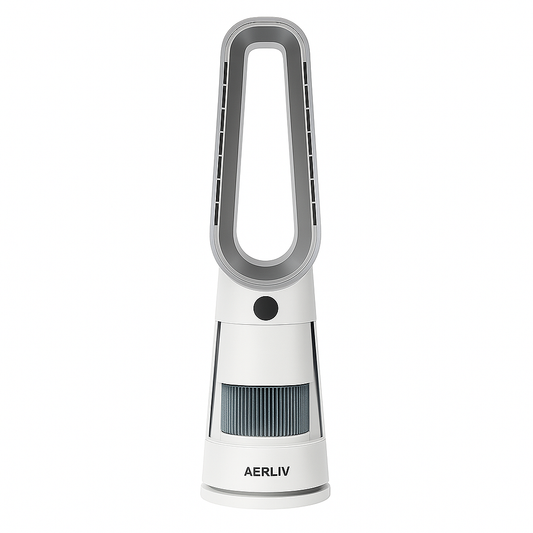 3-in-1 Bladeless Fan, Heater, and Air Purifier with HEPA Filter, Thermostat Protection, and Touch Digital Display