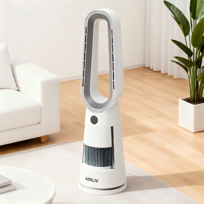 3-in-1 Bladeless Fan, Heater, and Air Purifier with HEPA Filter, Thermostat Protection, and Touch Digital Display