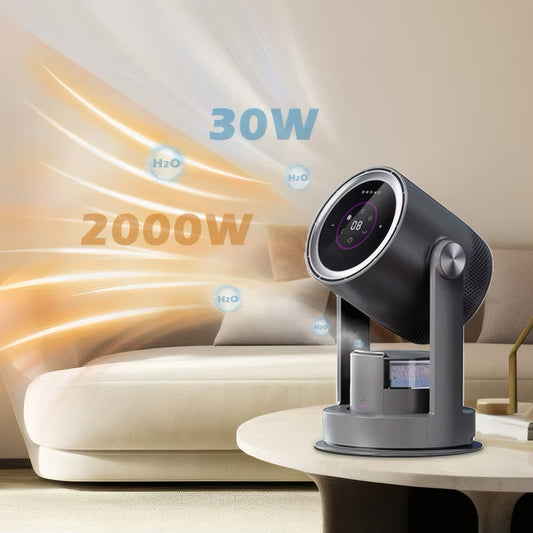 Bladeless Air Circulator Fan with HEPA Filter, 9 Speeds, 3 Oscillation Angles, and 1–8H Timer