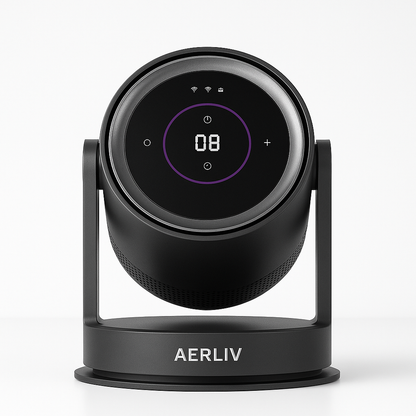 Bladeless Air Circulator Fan with HEPA Filter, 9 Speeds, 3 Oscillation Angles, and 1–8H Timer