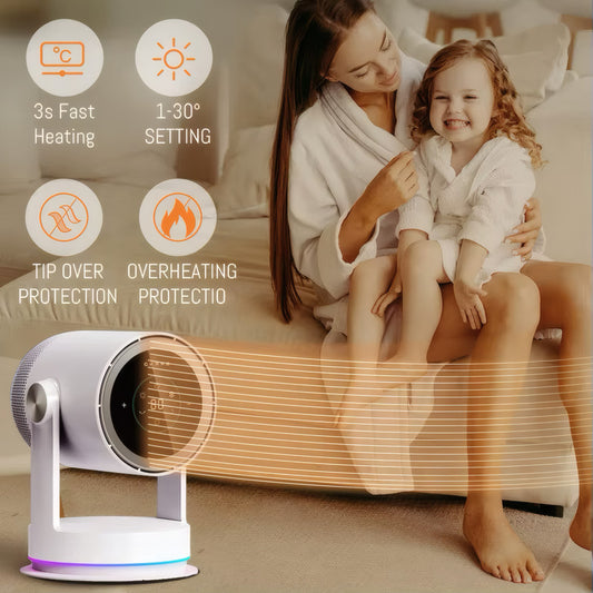 Bladeless Air Circulator Fan with HEPA Filter, 9 Speeds, 3 Oscillation Angles, and 1–8H Timer