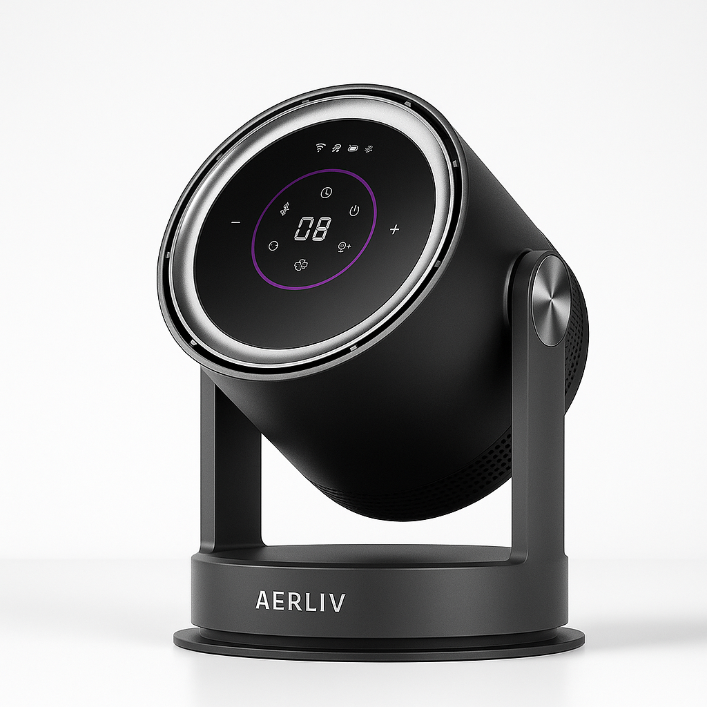 Bladeless Air Circulator Fan with HEPA Filter, 9 Speeds, 3 Oscillation Angles, and 1–8H Timer