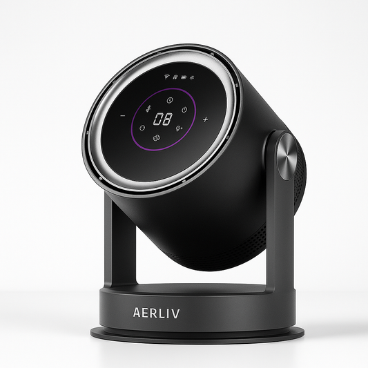 Bladeless Air Circulator Fan with HEPA Filter, 9 Speeds, 3 Oscillation Angles, and 1–8H Timer