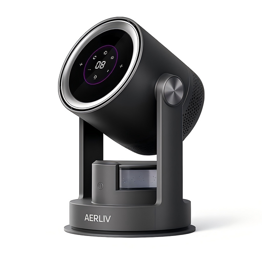 Bladeless Air Circulator Fan with HEPA Filter and Humidifier, 9 Speeds, Oscillation, and 1L Water Tank