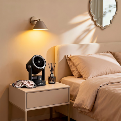 Bladeless Air Circulator Fan with HEPA Filter and Humidifier, 9 Speeds, Oscillation, and 1L Water Tank