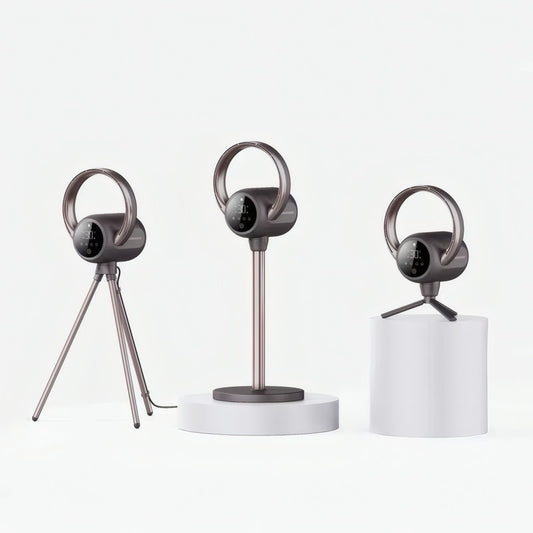 2-in-1 Tripod Pedestal & Table Bladeless Fan with Heater, HEPA Air Purifier, Smart Control, and Mood Light