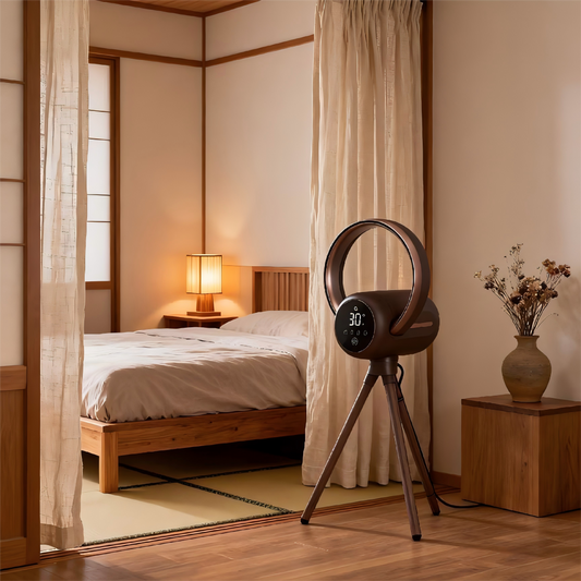2-in-1 Tripod Pedestal & Table Bladeless Fan with Heater, HEPA Air Purifier, Smart Control, and Mood Light