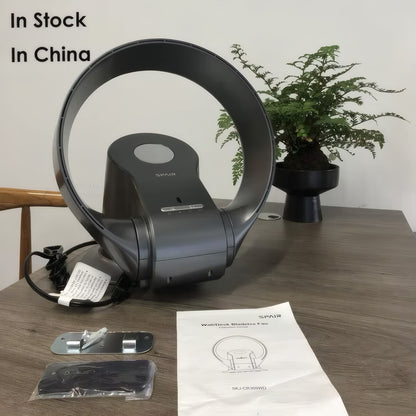 Wall-Mounted & Desktop Bladeless Fan with Touch Control, 9 Speeds, Oscillation, and Timer