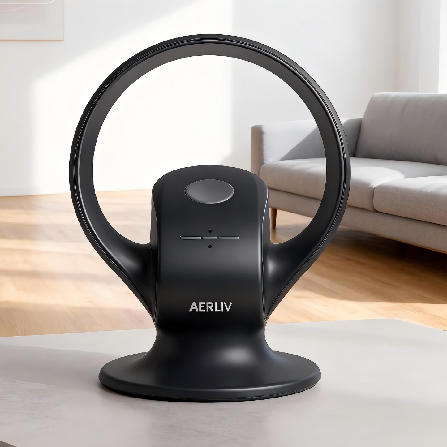 Wall-Mounted & Desktop Bladeless Fan with Touch Control, 9 Speeds, Oscillation, and Timer